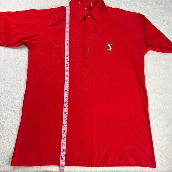 Disney Vintage embroidered Mickey Mouse Red Polo Golf Shirt men’s size Large - Picture 4 of 7